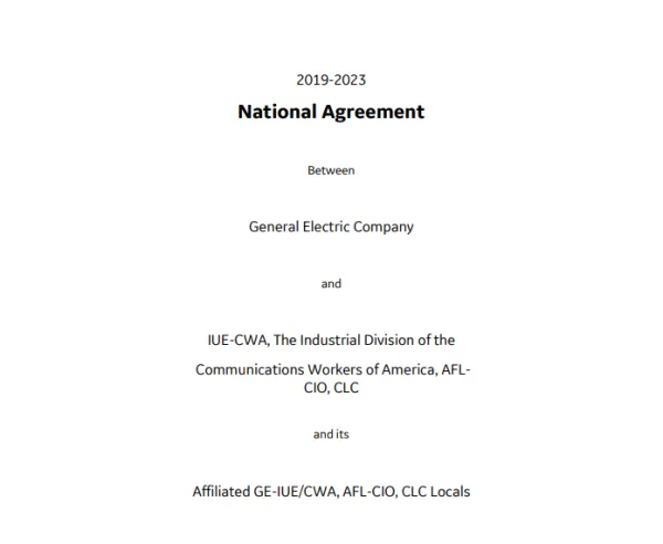 IUE-CWA / GE 2019 - 2023 Contract (Digital Copy) | IUE-CWA Local 201