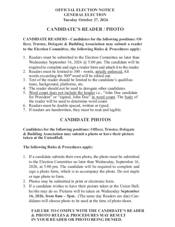 Candidate's Reader Photo
